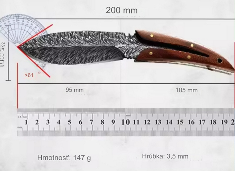 B-SQUL Lovecký nôž 20cm