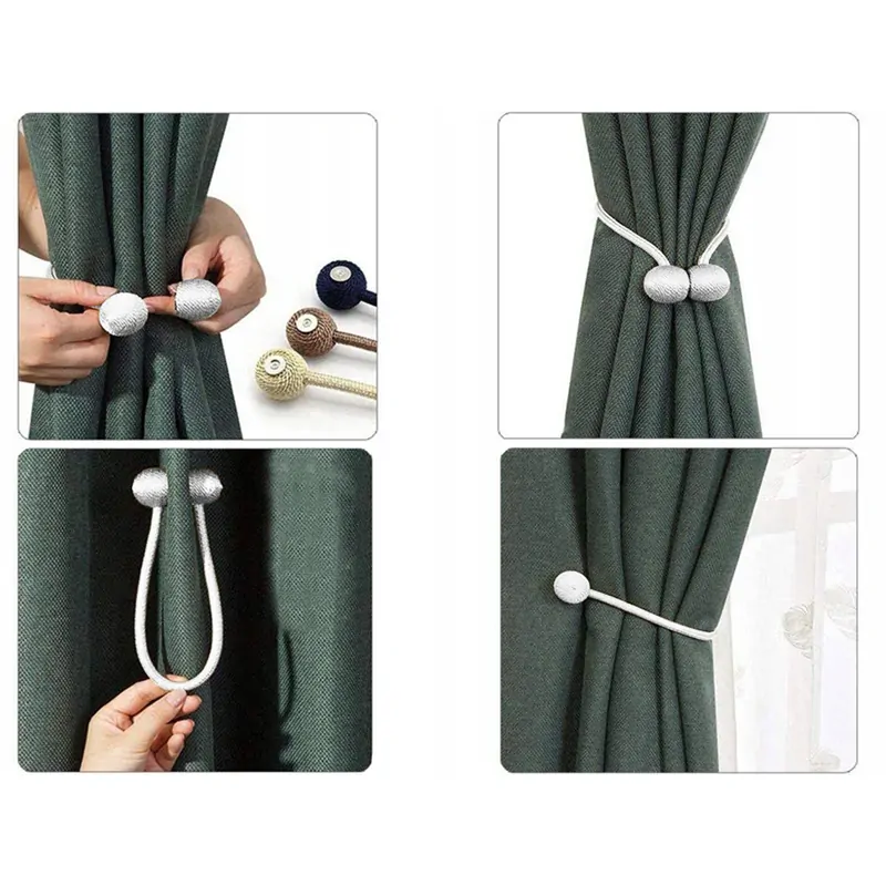 Ozdobná spona na záves 45cm (2ks) sivá