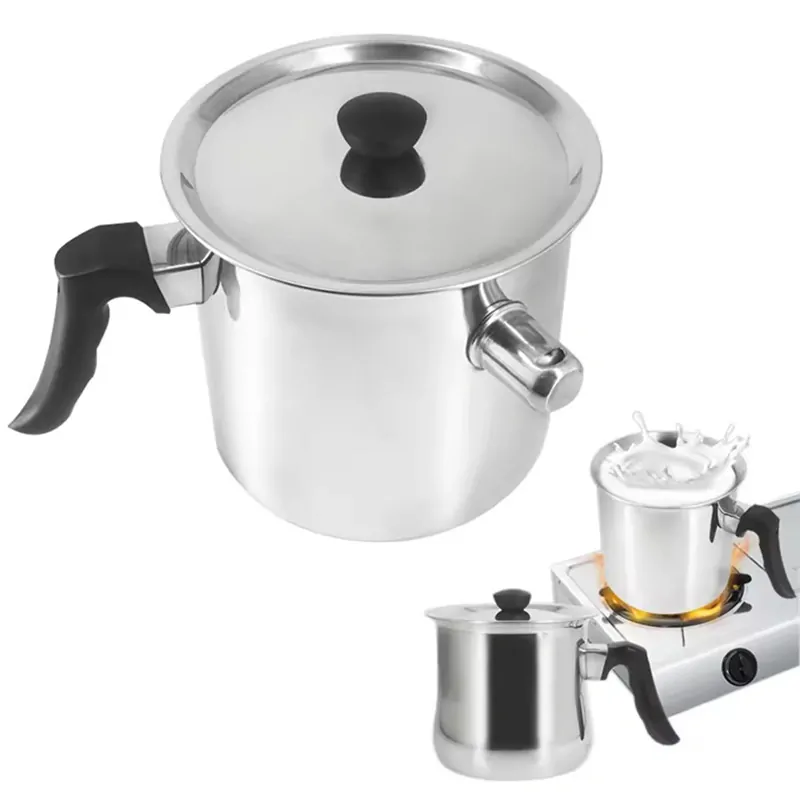 Kovový hrnček na varenie mlieka pískajúci 1,5L