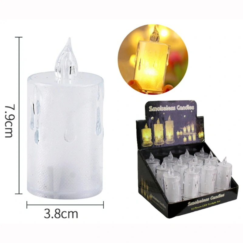 Sviečka LED na batérie s efektom rozliateho vosku 5 x 3,8 cm - teplé svetlo