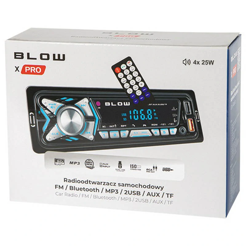 Bluetooth autorádio BLOW X-PRO 1DIN s USB a microSD slotom