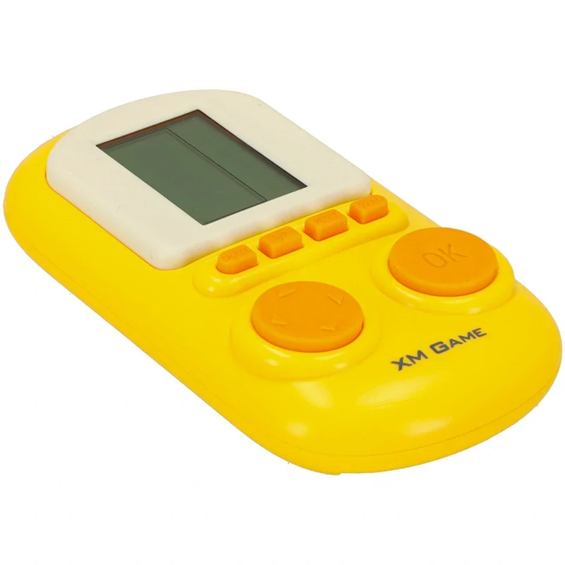 Elektronická vrecková konzola – mini Tetris, žltá