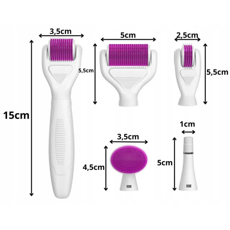 Derma roller na mezoterapiu mikroihlovú 6v1 – tvár, krk a telo