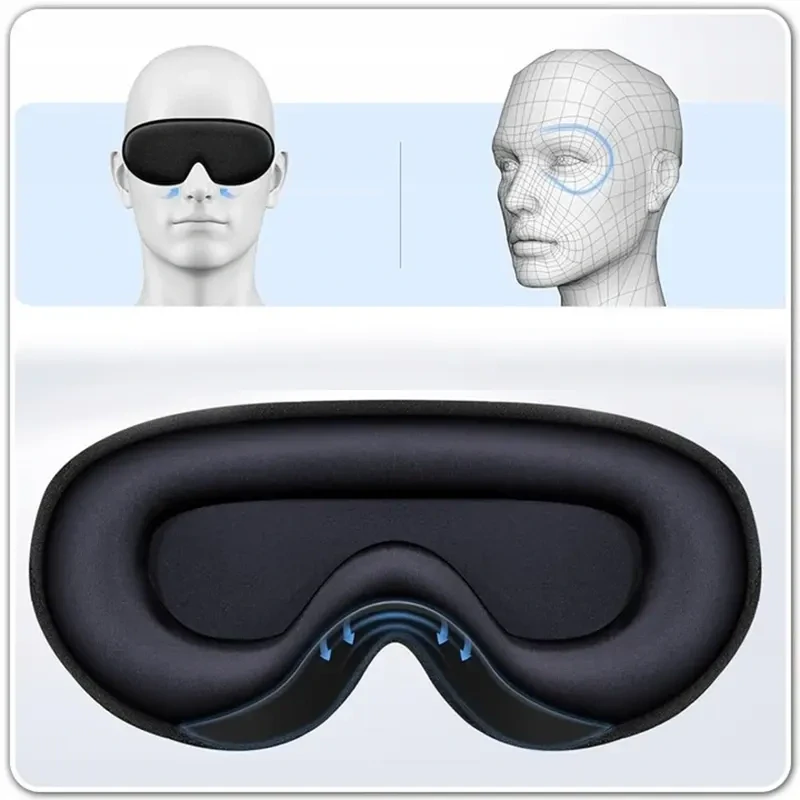Ergonomická 3D maska na oči na spanie čierna