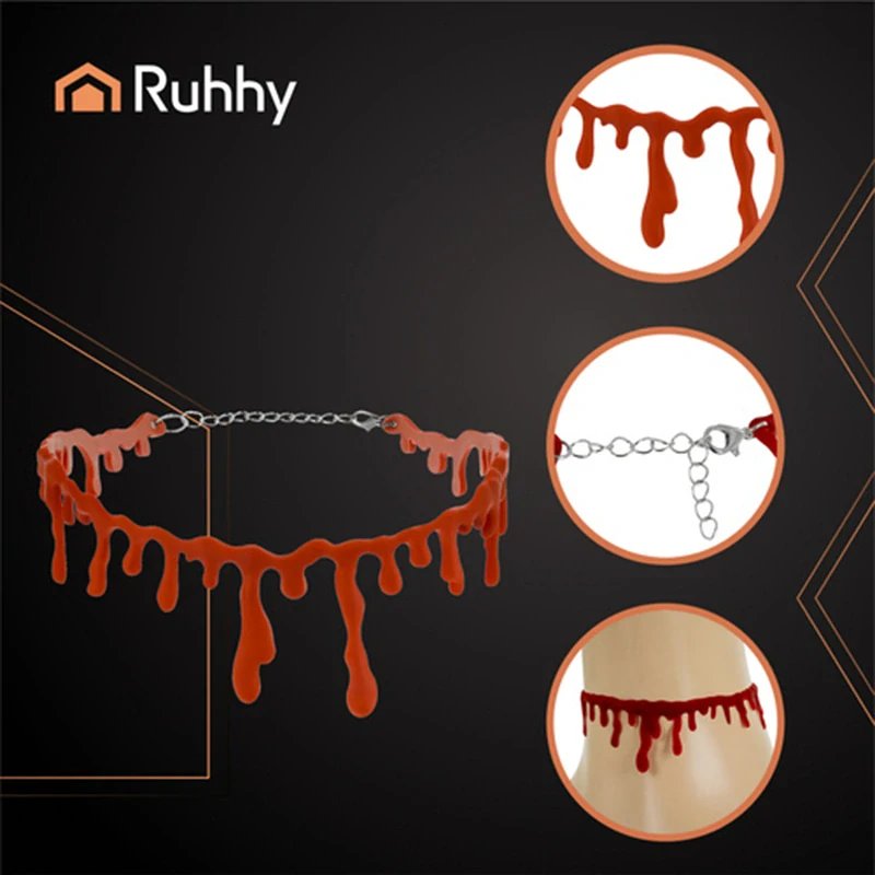 Krvavý náhrdelník choker na Halloween