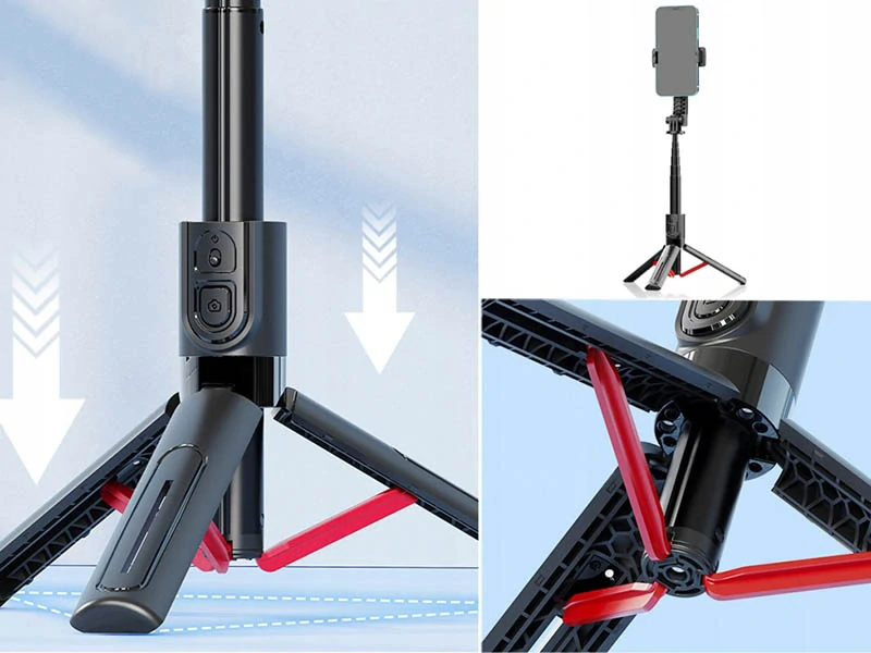 Kompaktný selfie držiak s funkciou statívu a Bluetooth ovládačom 90 cm