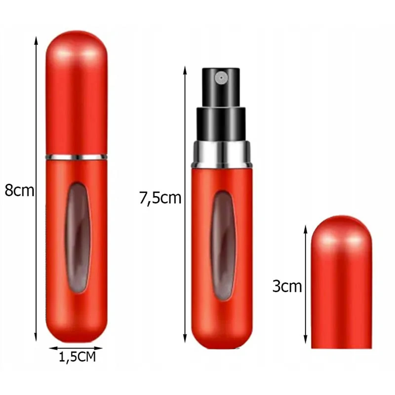 Cestovný rozprašovač na parfémy 5 ml červený