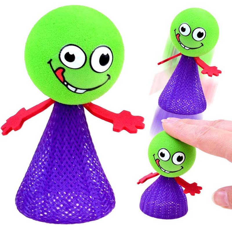 Skákajúca hračka ELF 2 x LED – pružný jumper s veselou tvárou