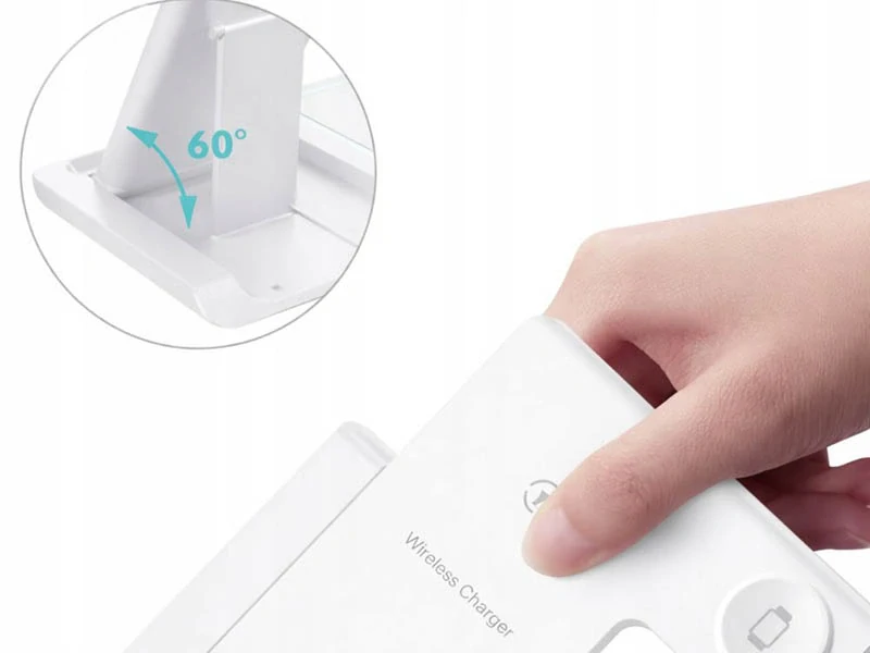 Bezdrôtová nabíjačka 15W 3v1 na mobil, hodinky a slúchadlá biela