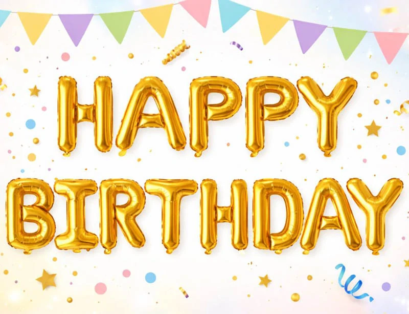 Zlatá balónová girlanda HAPPY BIRTHDAY