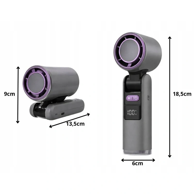Prenosný USB ventilátor skladací s displejom