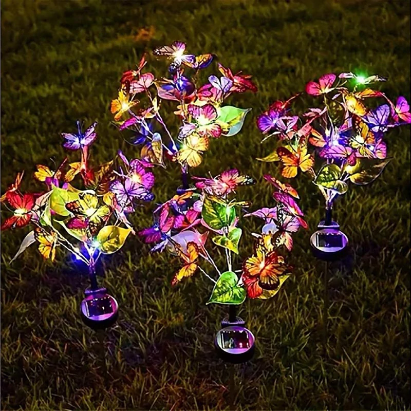 Solárna záhradná lampa Motýle 2ks