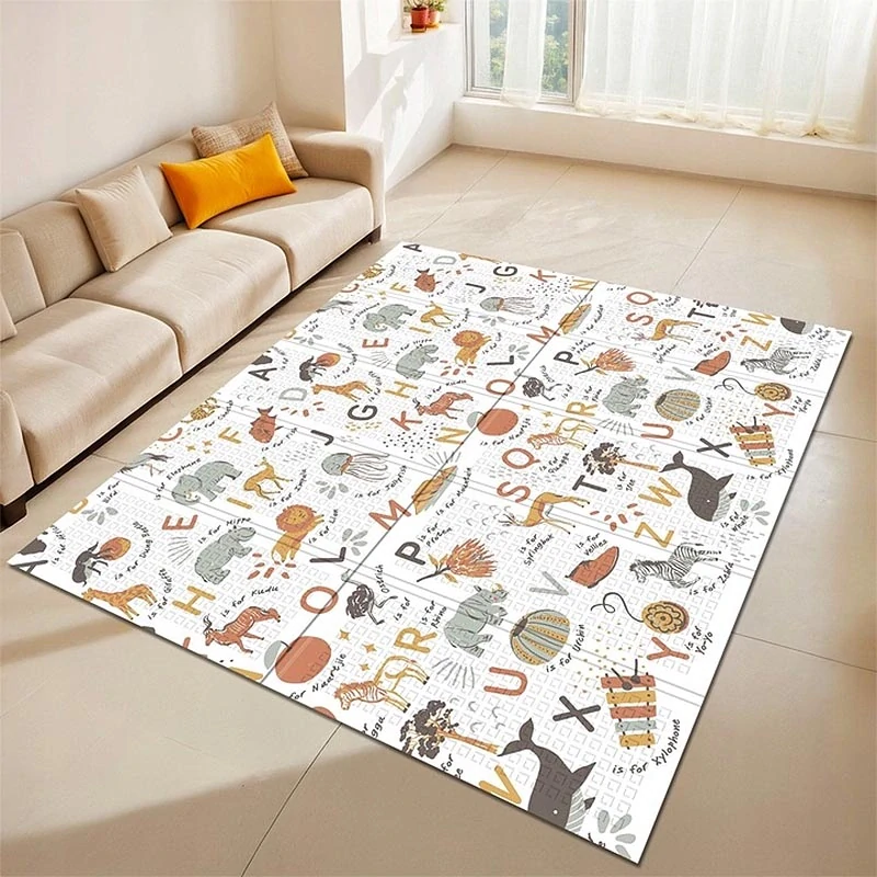 Skladacia detská podložka 180 × 160 cm – Zvieratá a Písmená