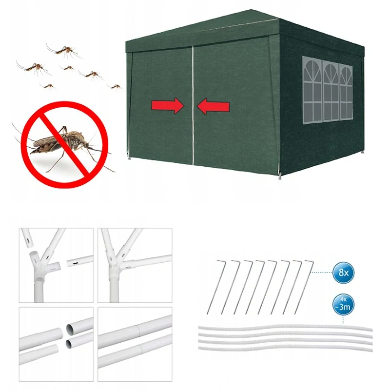 Záhradný pavilón 3 × 3 m so 4 stenami
