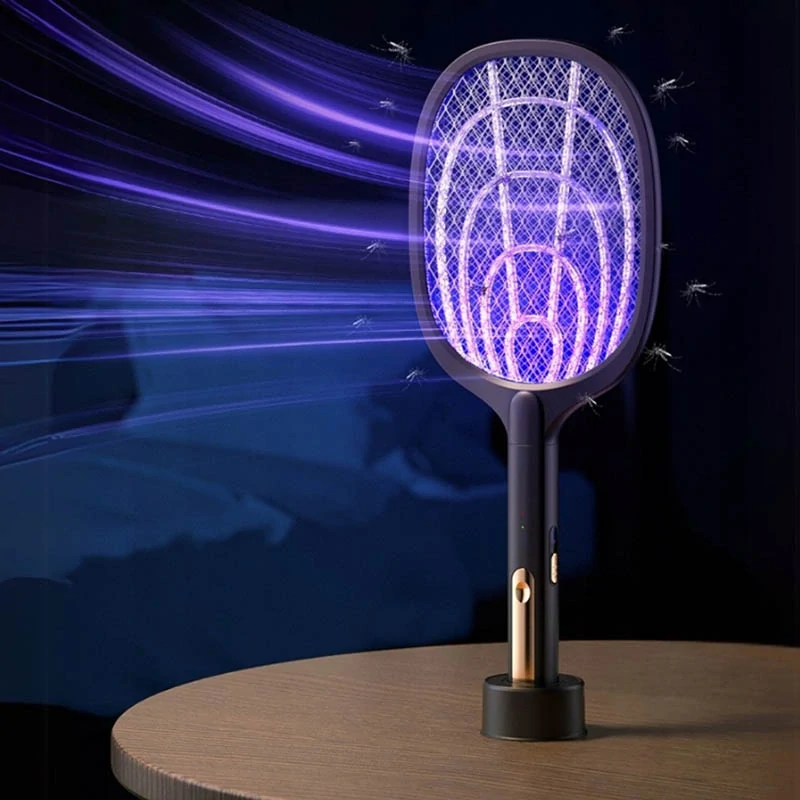 Elektronická UV plácačka na muchy, ovady, komáre čierna