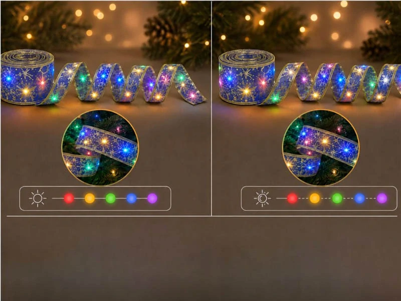 Vianočná LED stuha na stromček 4 m fialová