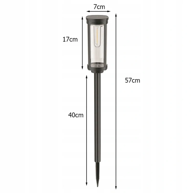 Solárna zapichovacia záhradná LED lampa 57 cm