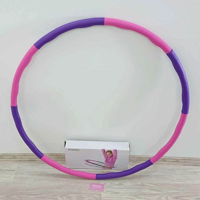 Skladacia masážna hula hoop obruč modro-sivá