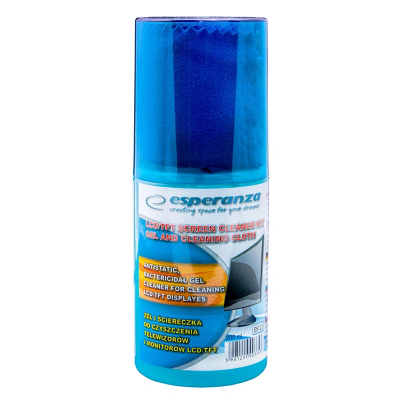 Čistiaci gél na obrazovky Esperanza s utierkou z mikrovlákna, 200 ml
