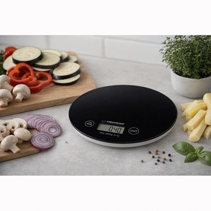 Okrúhla digitálna kuchynská váha Esperanza MANGO Black do 5 kg