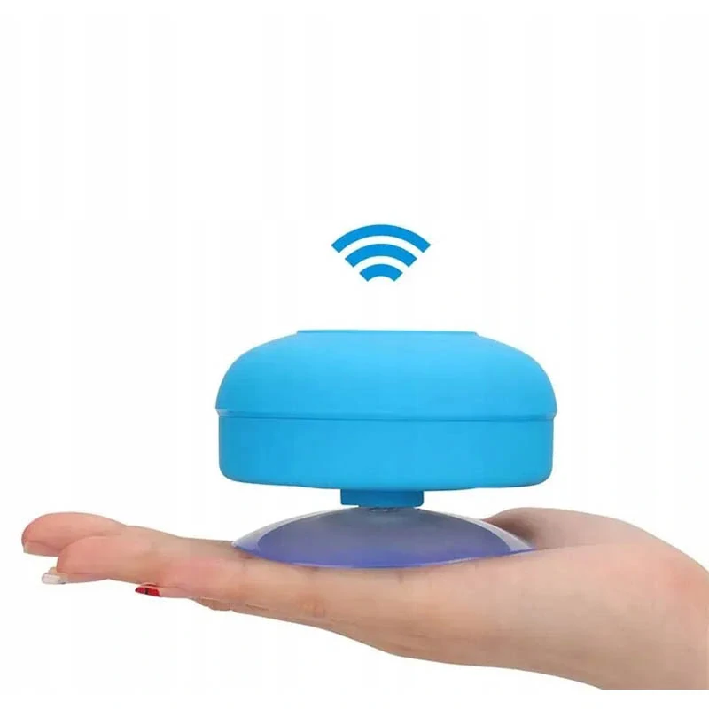 Modrý mini Bluetooth reproduktor s prísavkou IPX4