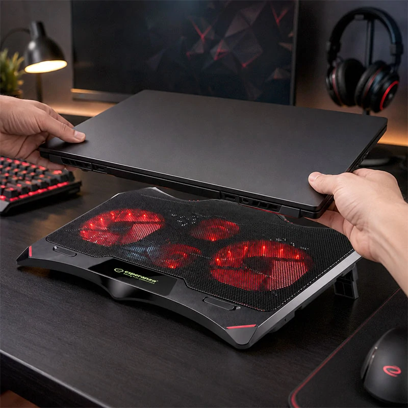 Chladiaca podložka pod notebook Esperanza BURAN LED so 4 ventilátormi