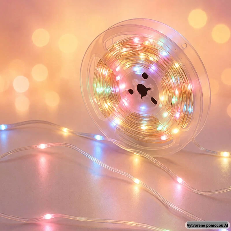 RGB LED svetelná reťaz 5 m USB s diaľkovým ovládaním, aplikáciou a Music Sync