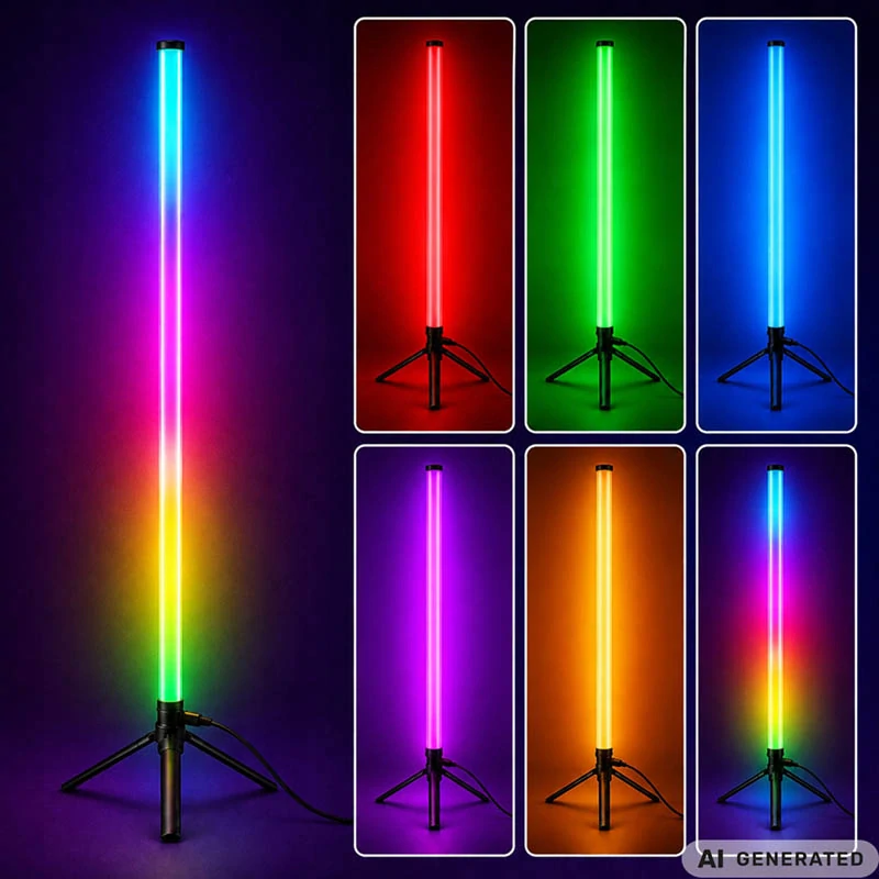 Rohová stojaca RGB LED lampa 114 cm s aplikáciou a diaľkovým ovládaním