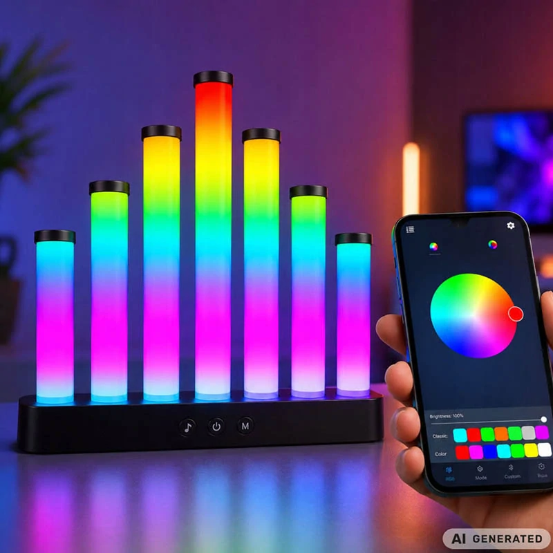 RGB LED Equalizer lampa so 7 stĺpcami, Music Sync a aplikáciou