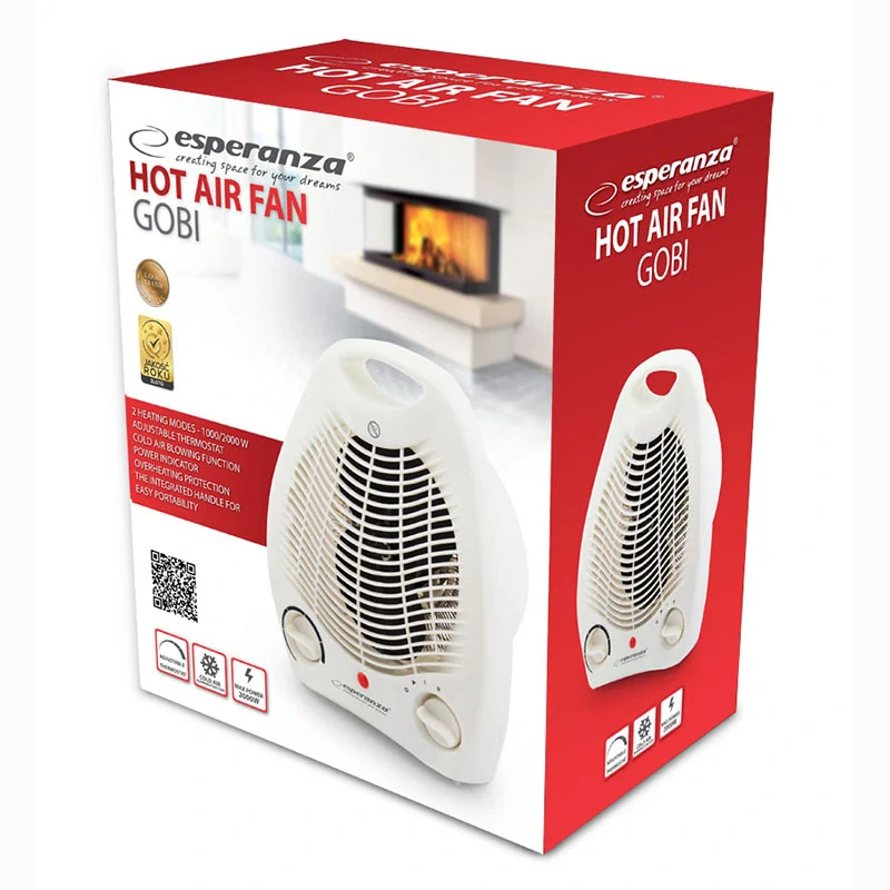Teplovzdušný ventilátor Esperanza GOBI 1000 W / 2000 W