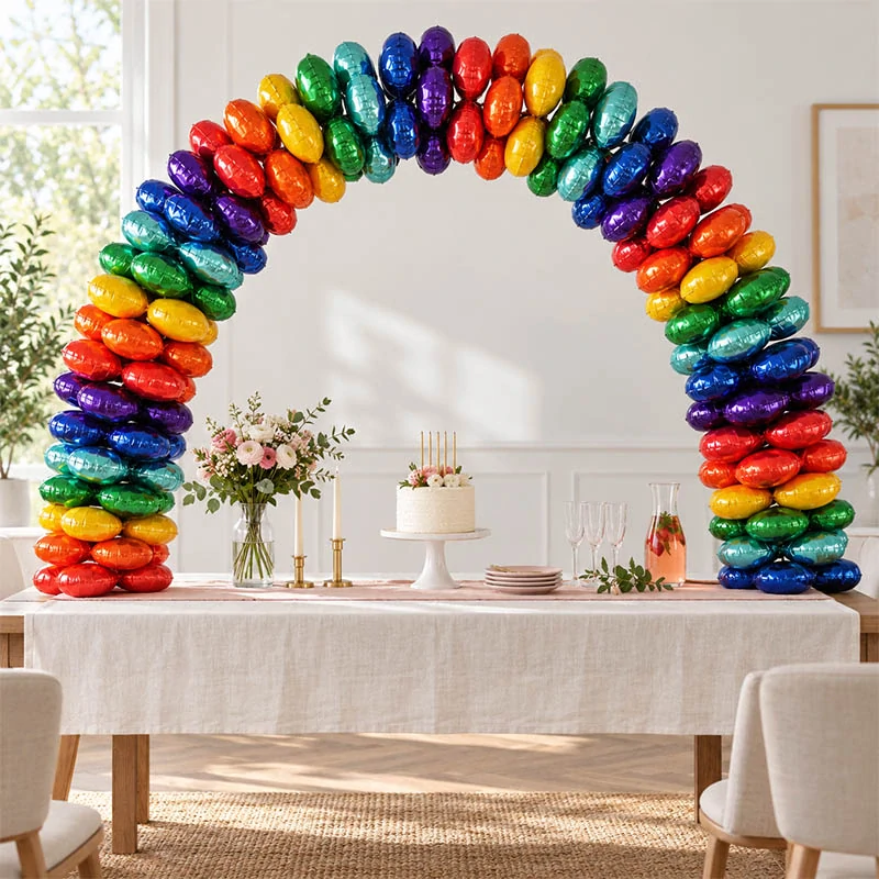 Stolový balónový oblúk so zlatými fóliovými balónmi 200 × 150 cm