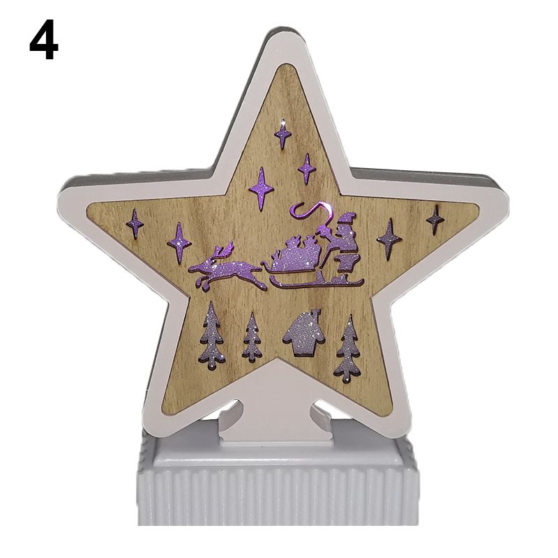 Drevená hviezda svietiaca 19cm