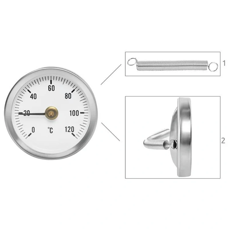 Príložný bimetalový teplomer s pružinou 63mm