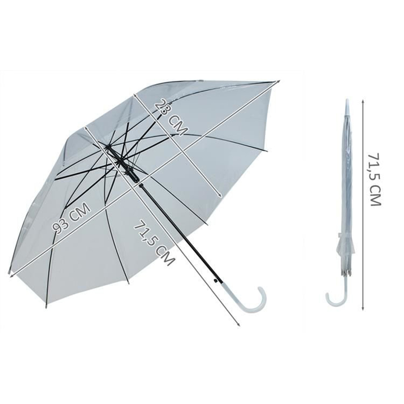 Dáždnik transparentný automatický 93cm