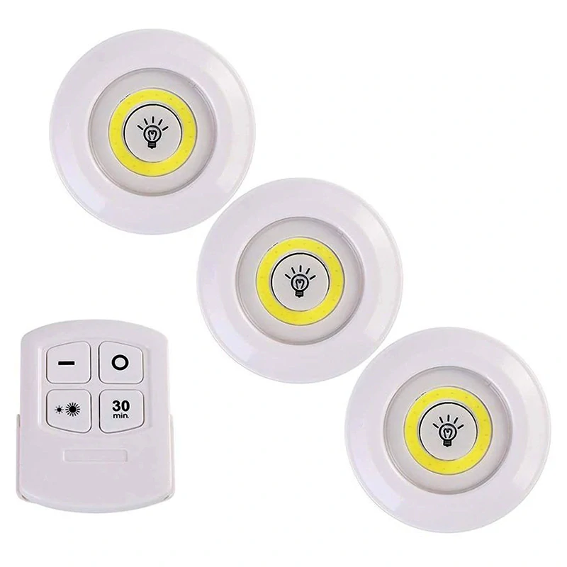 Samolepiaca bezdrôtová lampa s diaľkovým ovládačom (3 ks)