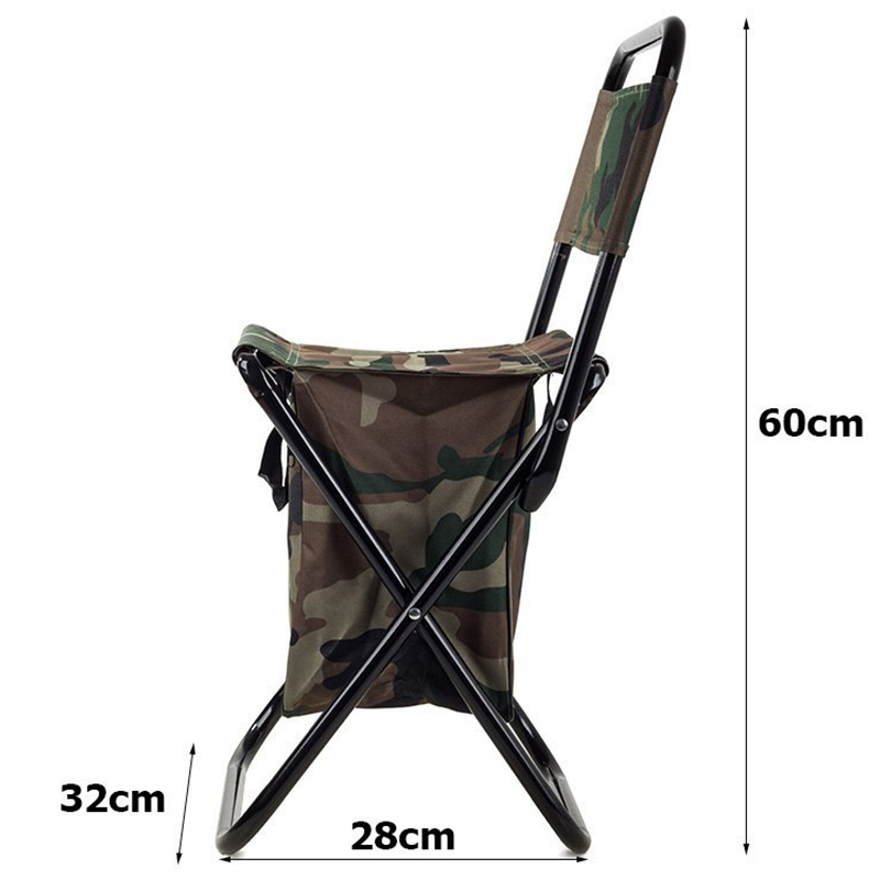 Turistická skladacia stolička s taškou camouflage