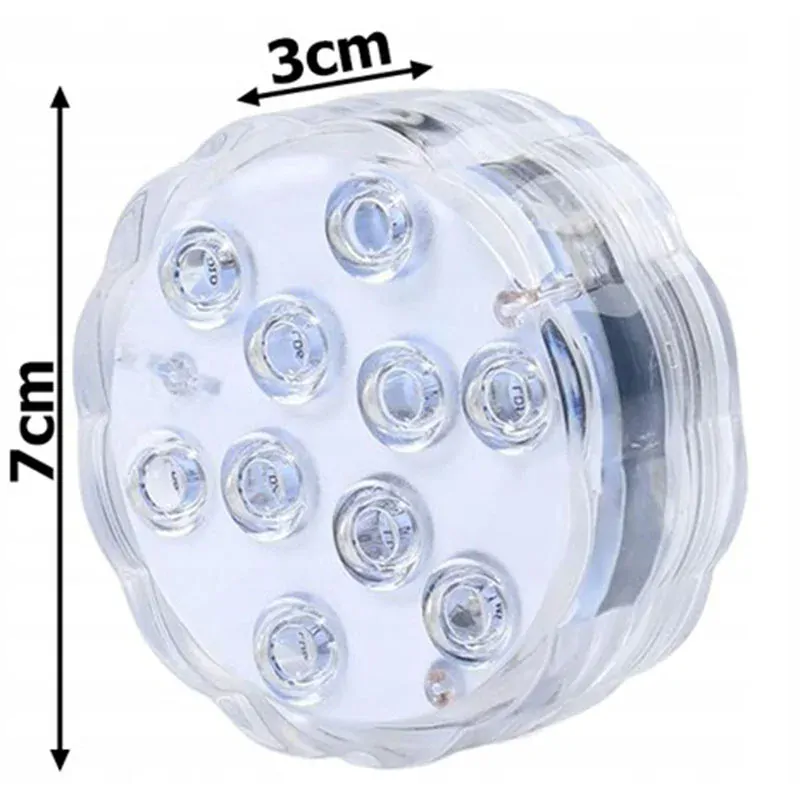 Vodotesná 10LED RGB bazénová lampa s ovládačom