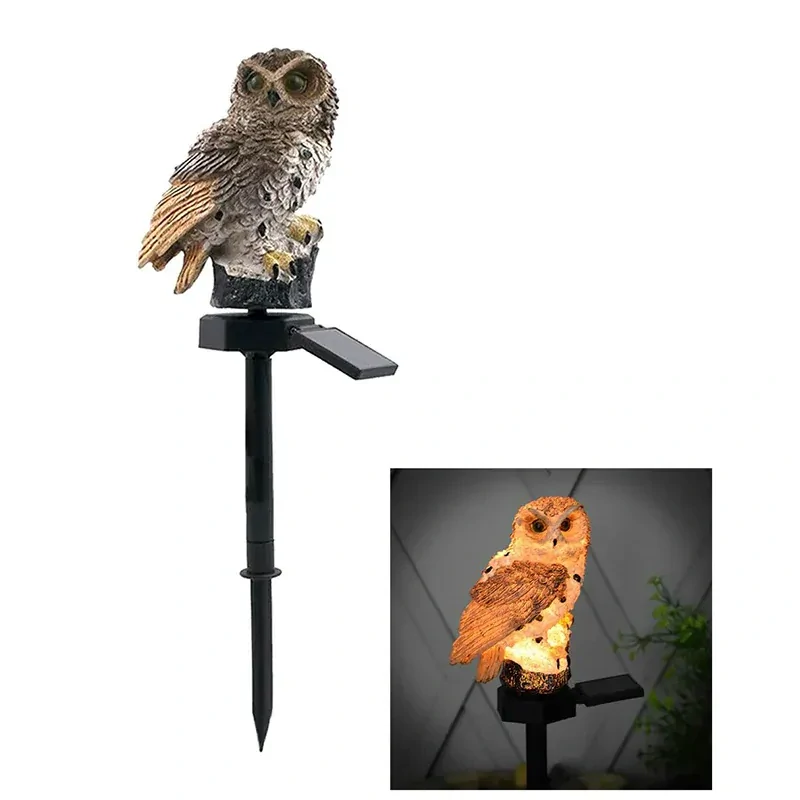 Solárna záhradná lampa - Sova hnedá