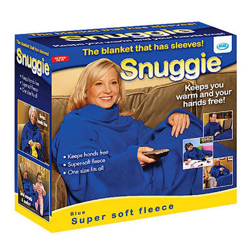 Snuggie - Televízna deka s rukávmi 180 x 138 cm čierna