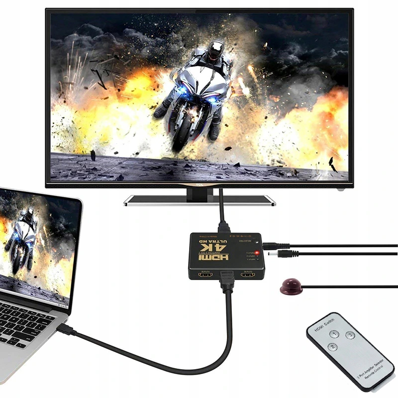 HDMI switch s 3 slotmi s diaľkovým ovládaním