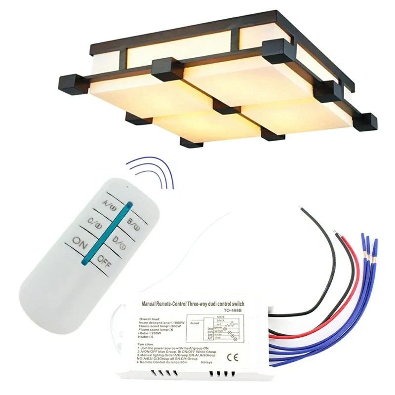 Bezdrôtový vypínač osvetlenia 230V 4 kanálový