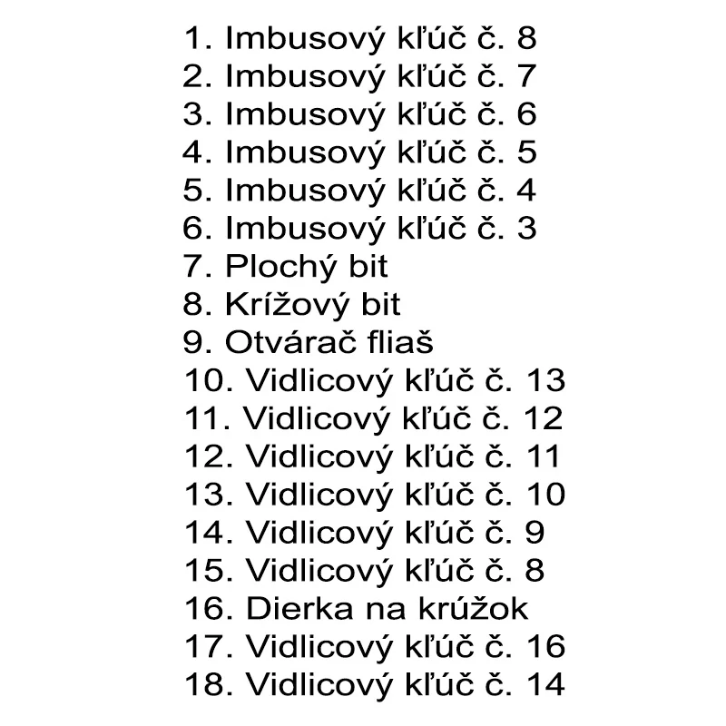 Multifunkčný kľúč 18 v 1 – strieborná vločka