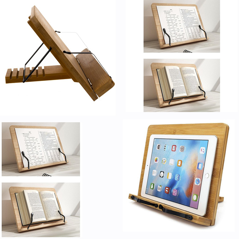 Stojan na notebook, knihu, tablet skladací bambusový