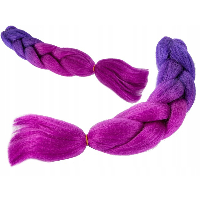 Syntetické vlasy - Vrkoč fialový 60cm