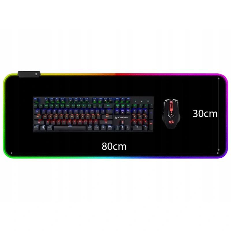 Hráčska podložka pod myš s RGB podsvietením 80x30cm