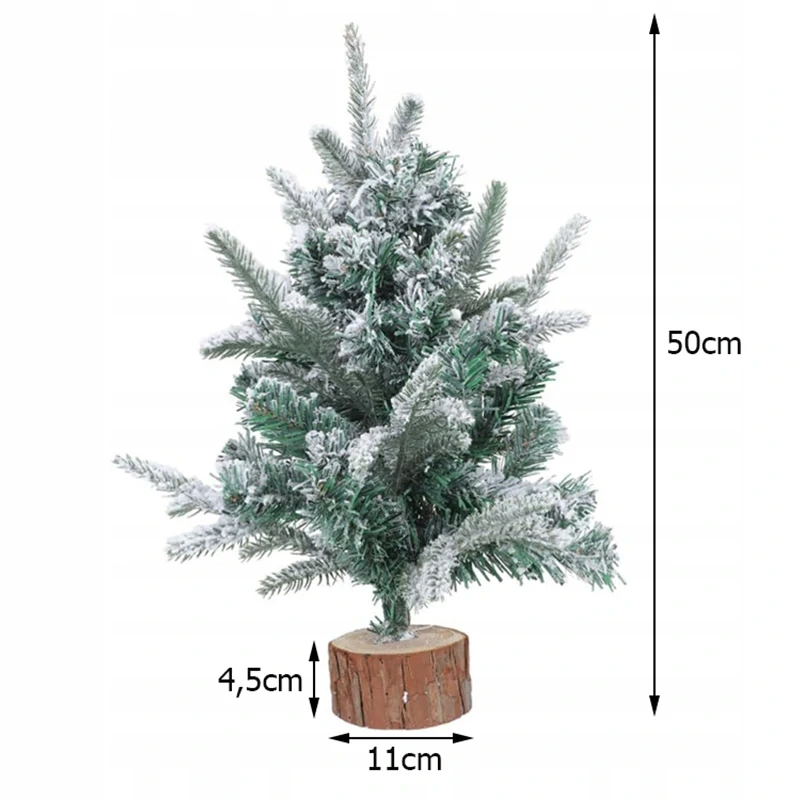 Vianočný stromček na pníku 50cm zasnežený