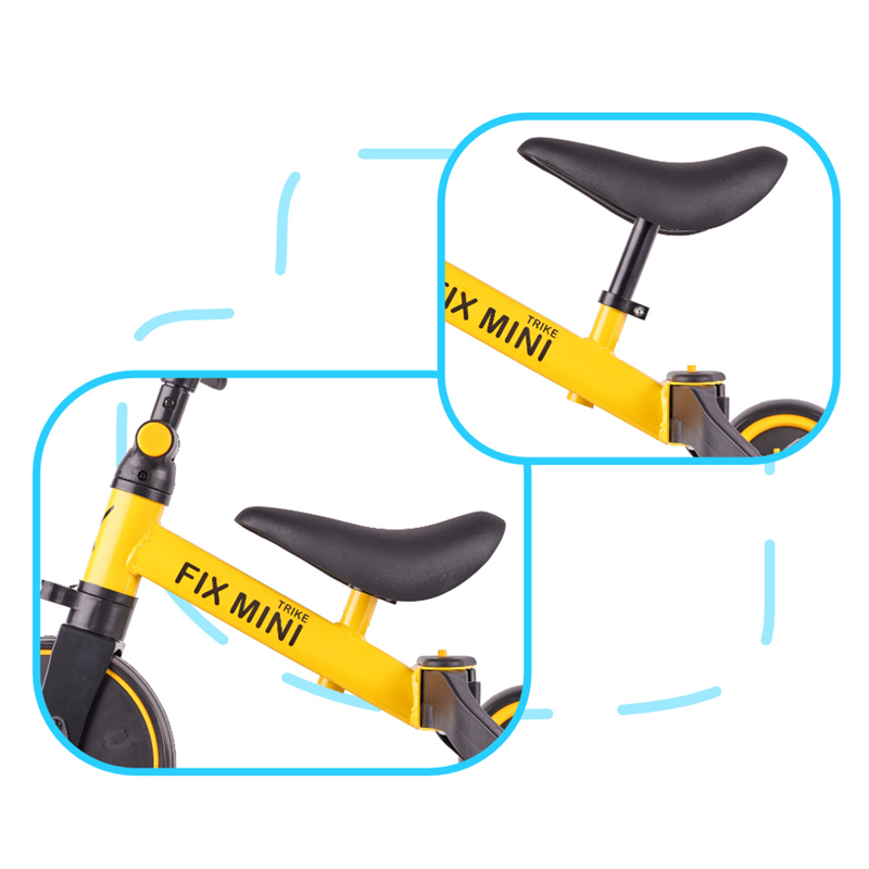 Detská trojkolka s pedálmi Trike Fix Mini 3v1 žltá