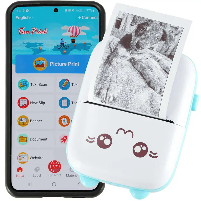 Mini termo tlačiareň USB modrá