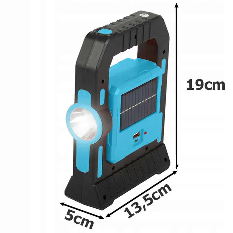 Kempingová solárna lampa 30COB LED T18-1 3W modrá