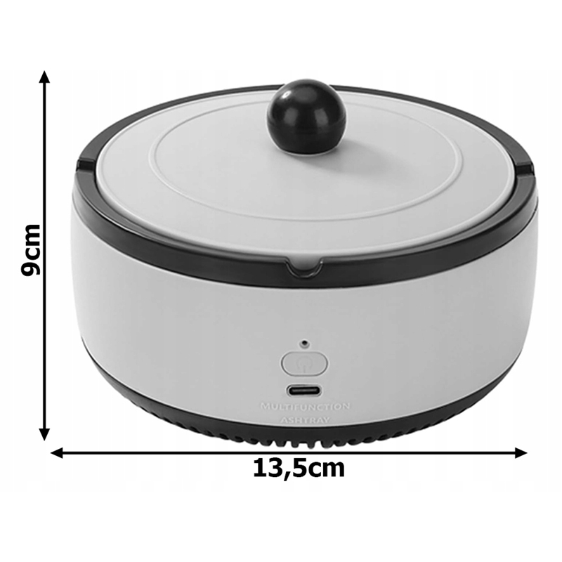 Inteligentný popolník redukujúci dym 13cm